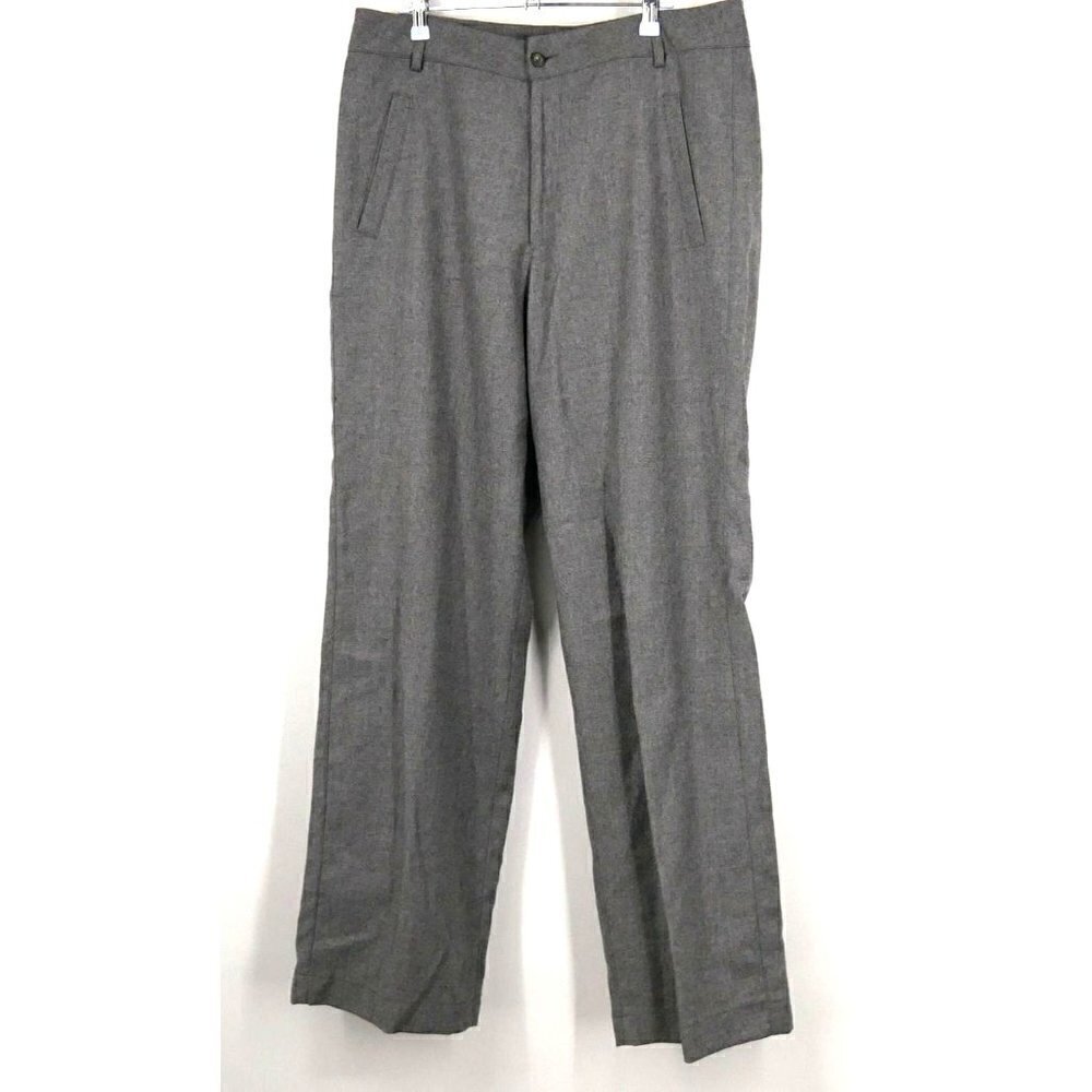 LIKE NEW Men's Made In Italy 100% Lana Wool‎ Grey Dress Pants 34X32
